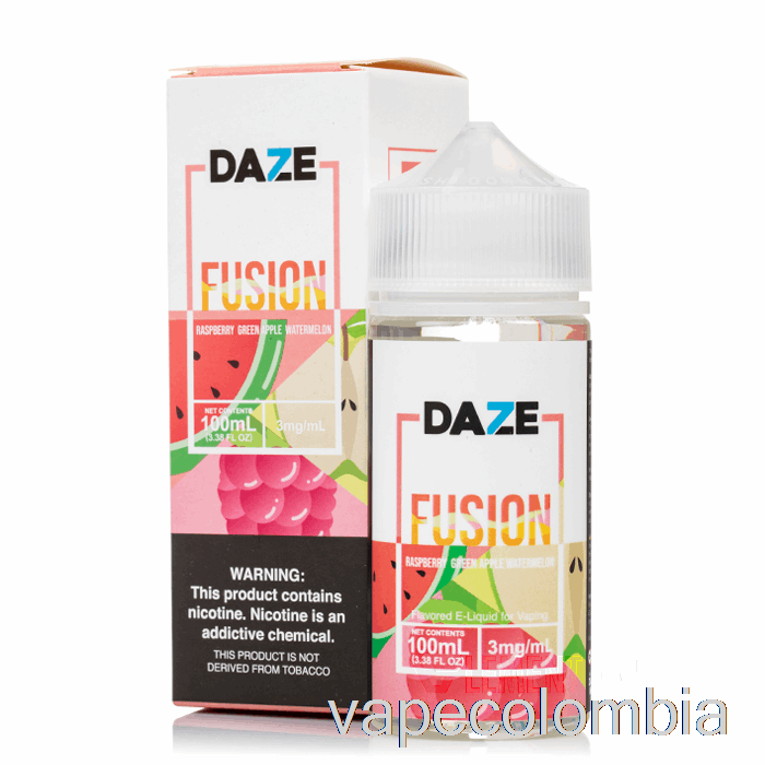 Vape Desechable Frambuesa Manzana Verde Sandía - 7 Daze Fusion - 100ml 0mg